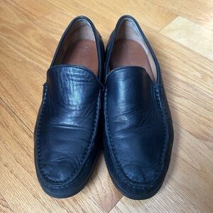 Johnston & Murphy Black Leather Slip-On Loafers